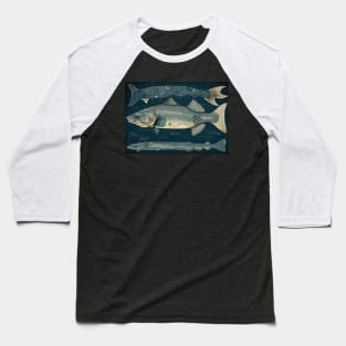 Walleye Fish Print Baseball T-Shirt